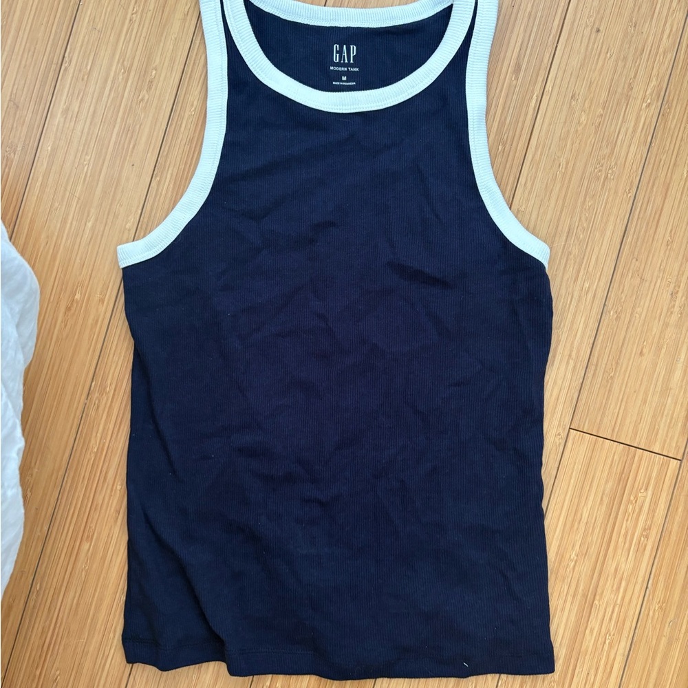 GAP Dark Blue Tank with White Trim